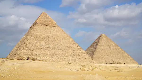 Giza Pyramid Complex Giza Necropolis Cairo Egypt Cheops Khafre — Stock Photo, Image