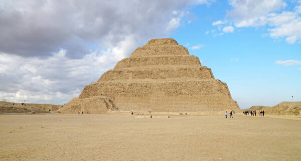 The Step Pyramid of King Djoser (Djeser or Zoser) in Cairo, Egypt.