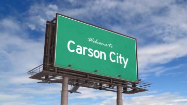 Carson City Yol Tabelasına hoş geldiniz. Nevada 'ya inen uçak Carson City ABD.
