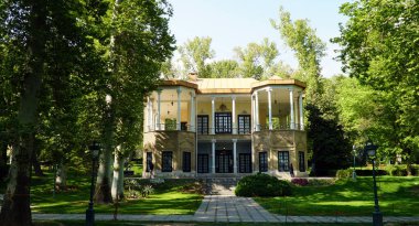 Tahran Niavaran Sarayı Kompleksi. Ahmad Shahi Pavyonu, Tahran, İran.