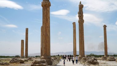 Persepolis harabeleri, Achaemenid İmparatorluğunun başkenti. Apadana Sarayı, Şiraz, İran.