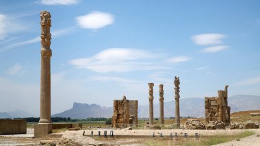 Persepolis harabeleri, Achaemenid İmparatorluğunun başkenti. Apadana Sarayı, Şiraz, İran.