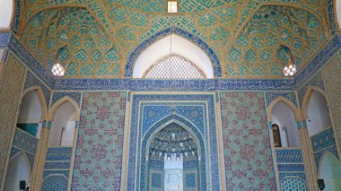 Yazd 'daki Jameh Camii' nin detayları. İran Yazd 'daki Büyük Cemaat Camii.