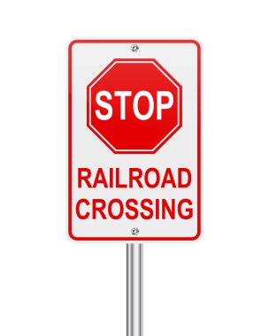 Beyaz üzerinde demiryolu geçiş işaretini durdur