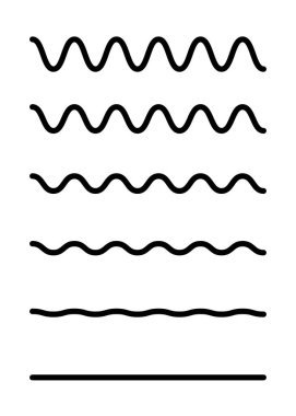 Beyaz üzerinde dalgalı yatay çizgiler kümesi