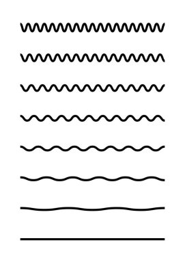 Beyaz üzerinde dalgalı yatay çizgiler kümesi