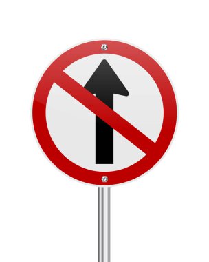 Beyazın üzerindeki trafik işaretinden geçemezsin.