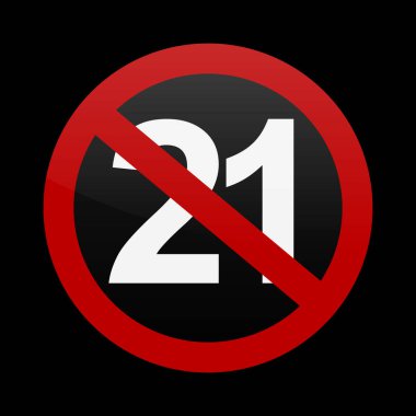 21 yaşında, artı siyah üzerinde yasak işareti var.