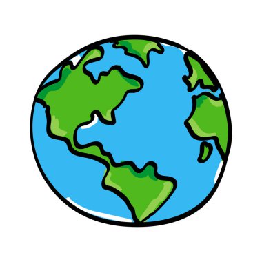  Beyaz arka plan üzerinde çizilmiş dünya el