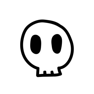 Kafatası beyaz üzerine çizilmiş karalama