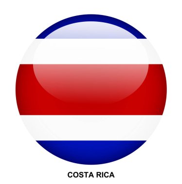COSTA RICA flag button on white background