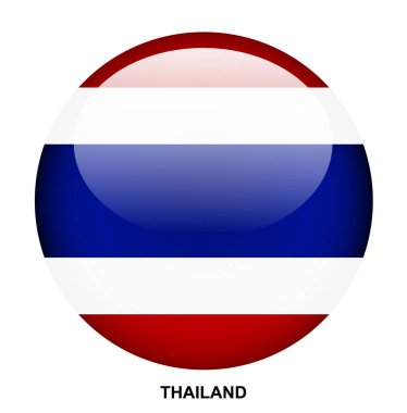 Beyaz arkaplanda THAILAND bayrak düğmesi