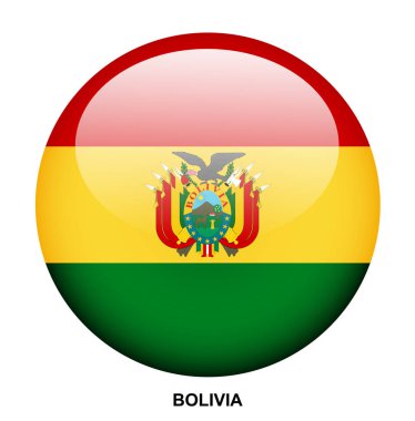 BOLIVIA flag button on white background