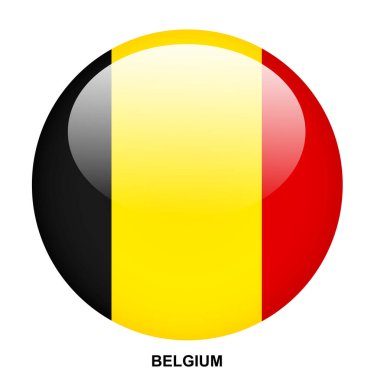 Beyaz arkaplanda Belçika bayrağı düğmesi