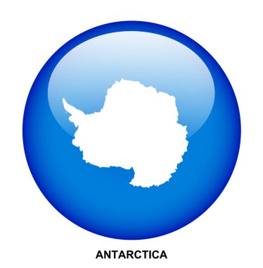 Beyaz arkaplanda ANTARCTA bayrak düğmesi