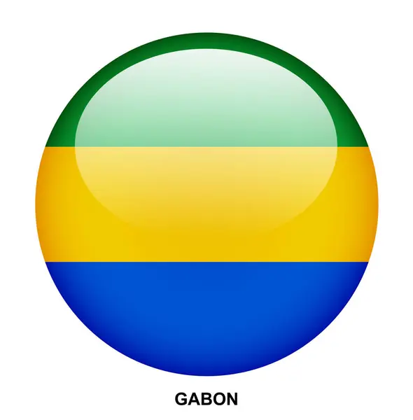 stock vector  GABON flag button on white background