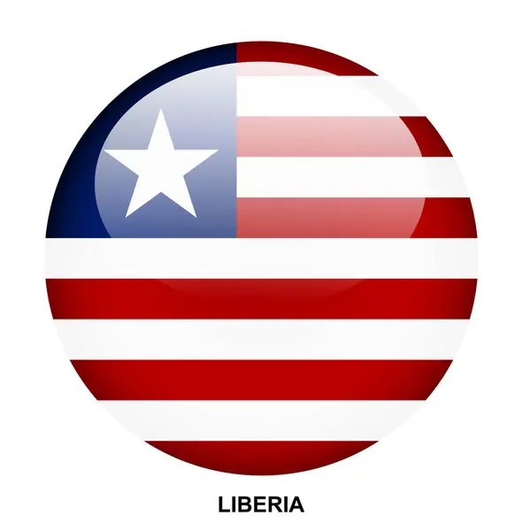 stock vector LIBERIA flag button on white background