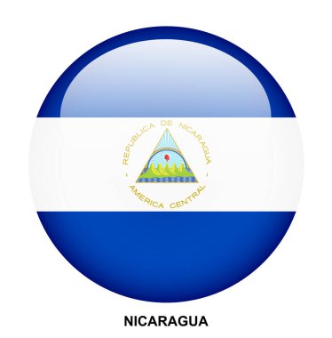 Beyaz arkaplanda NICARAGUA bayrak düğmesi