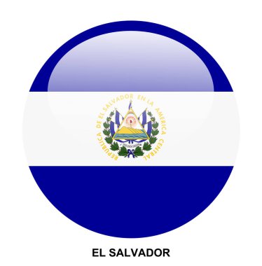 Beyaz arkaplanda EL SALVADOR bayrak düğmesi