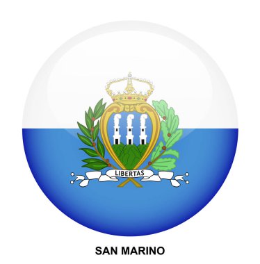 Beyaz arkaplanda SAN MARINO bayrak düğmesi