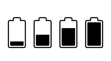 pil simgesi beyaz arkaplanda ayarlandı