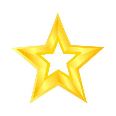 Beyaz arkaplanda altın yıldız