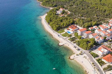 Hırvatistan kıyı şeridinin havadan görüntüsü
