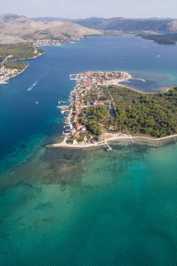 Hırvatistan kıyı şeridinin havadan görüntüsü