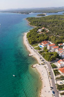 Hırvatistan kıyı şeridinin havadan görüntüsü