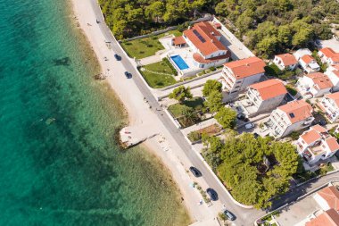 Hırvatistan kıyı şeridinin havadan görüntüsü