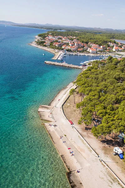 Hırvatistan Kıyı Şeridinin Havadan Görüntüsü — Stok fotoğraf