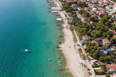 Hırvatistan kıyı şeridinin havadan görüntüsü