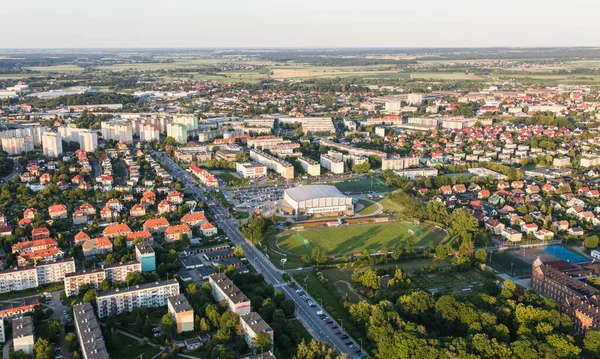 Widok Lotu Ptaka Miasto Nysa Polsce — Zdjęcie stockowe