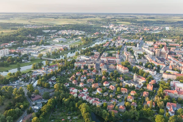Vista Aérea Ciudad Nysa Polonia — Foto de Stock