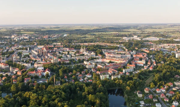 波兰Nysa镇的鸟瞰图 — 图库照片