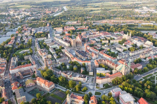 Vista Aérea Cidade Nysa Polônia — Fotografia de Stock