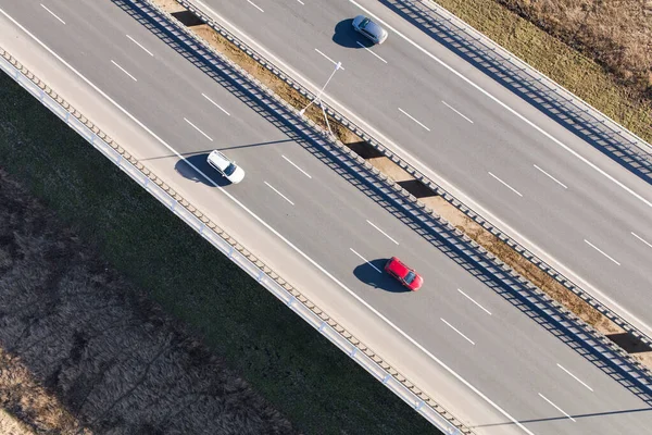 波兰弗罗茨拉夫高速公路的航拍图 — 图库照片