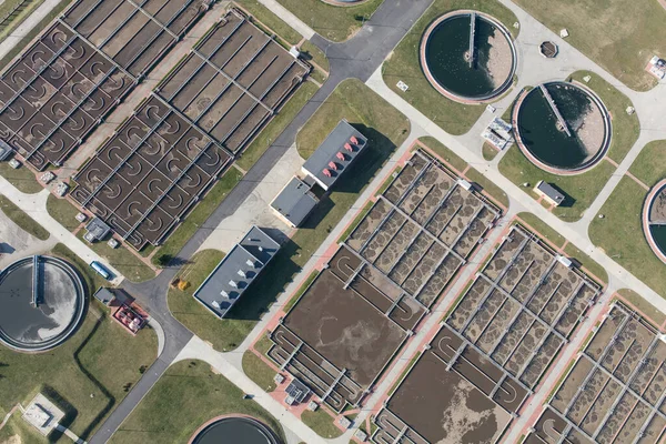 Aerial View Waste Water Treatment Plant Poland Wroclaw — Stock Photo, Image