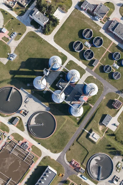 Luchtfoto Van Afvalwaterzuiveringsinstallatie Polen Wroclaw — Stockfoto