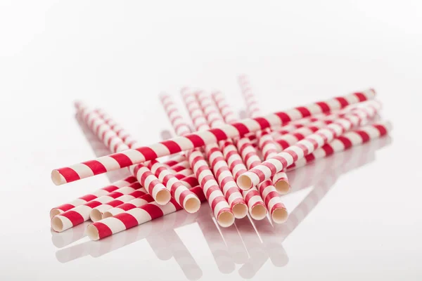 Drinking Paper Straw Isolated White — Stock Photo, Image