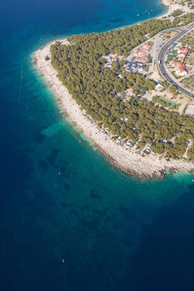 从空中俯瞰克罗地亚海岸线 — 图库照片
