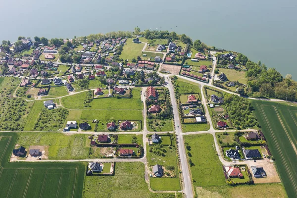 Luftaufnahme Des Dorfes Glebinow Nahe Der Stadt Neiße Polen — Stockfoto