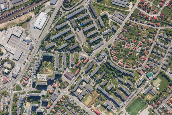 Aerial view of the Nysa city in Poland