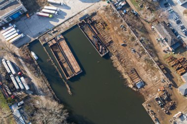 Wroclaw, Polonya 'daki odra nehrinin havadan görünüşü