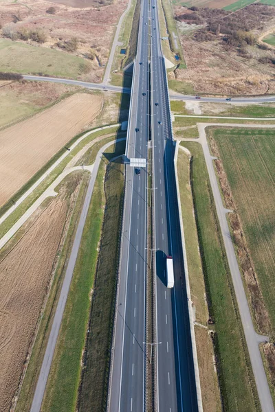 Vista Aerea Dell Autostrada Polonia Breslavia — Foto Stock