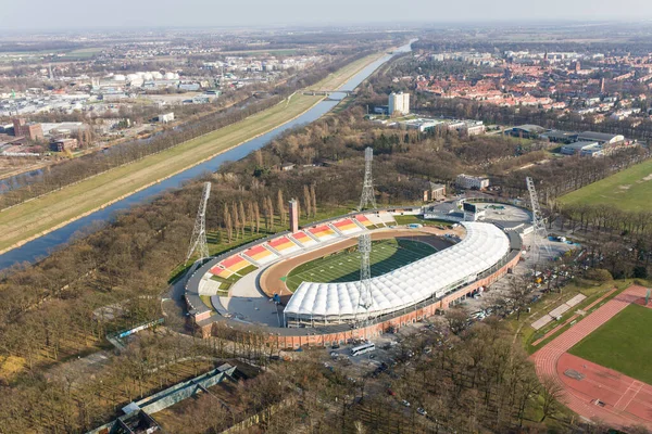 Vista Aerea Dello Stadio Olimpico Città Breslavia Polonia — Foto Stock