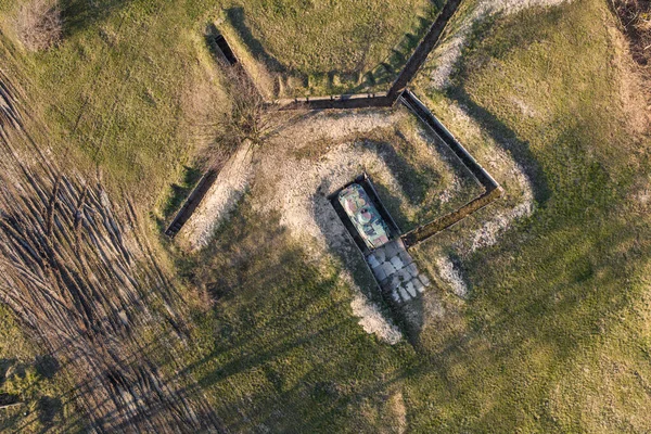 Aerial View Army Training Trench Wroclaw City Poland — Stock Photo, Image