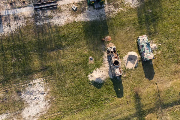 波兰弗罗茨拉夫市陆军训练战壕空中视图 — 图库照片