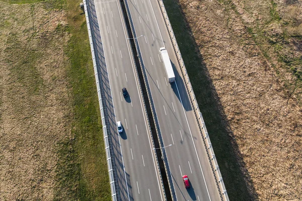 Vista Aerea Dell Autostrada Nella Città Breslavia Polonia — Foto Stock