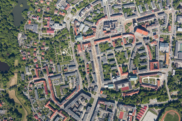 Aerial view of the Nysa city